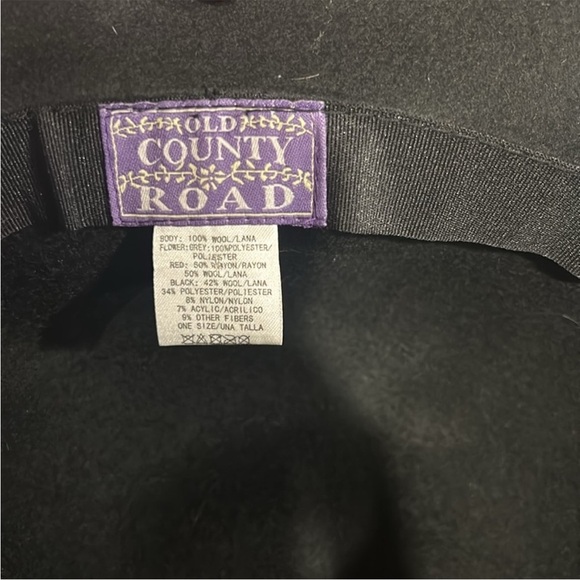 Black Cloche Hat with Floral Accents - Picture 4 of 5